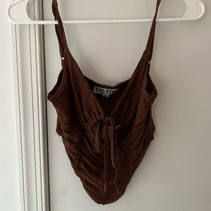 Brown y2k tank